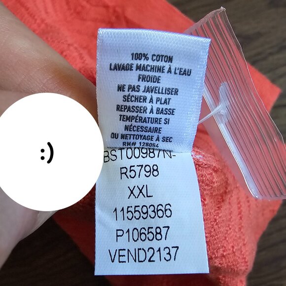 NWOT Bonobos Knitted Button Up Textured Chevron Wave Shirt, XXL, Coral - Picture 6 of 7